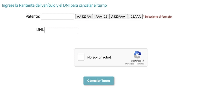 anular turno vtv Berisso